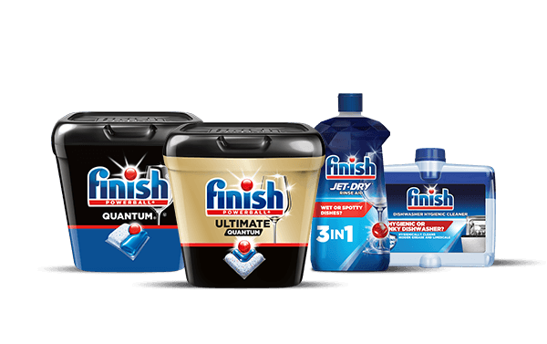 Group of Finish dishwashing products