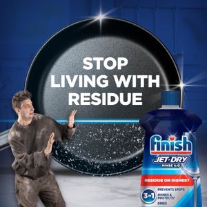 Finish jet dry rinse aid cleaning residue on dishes