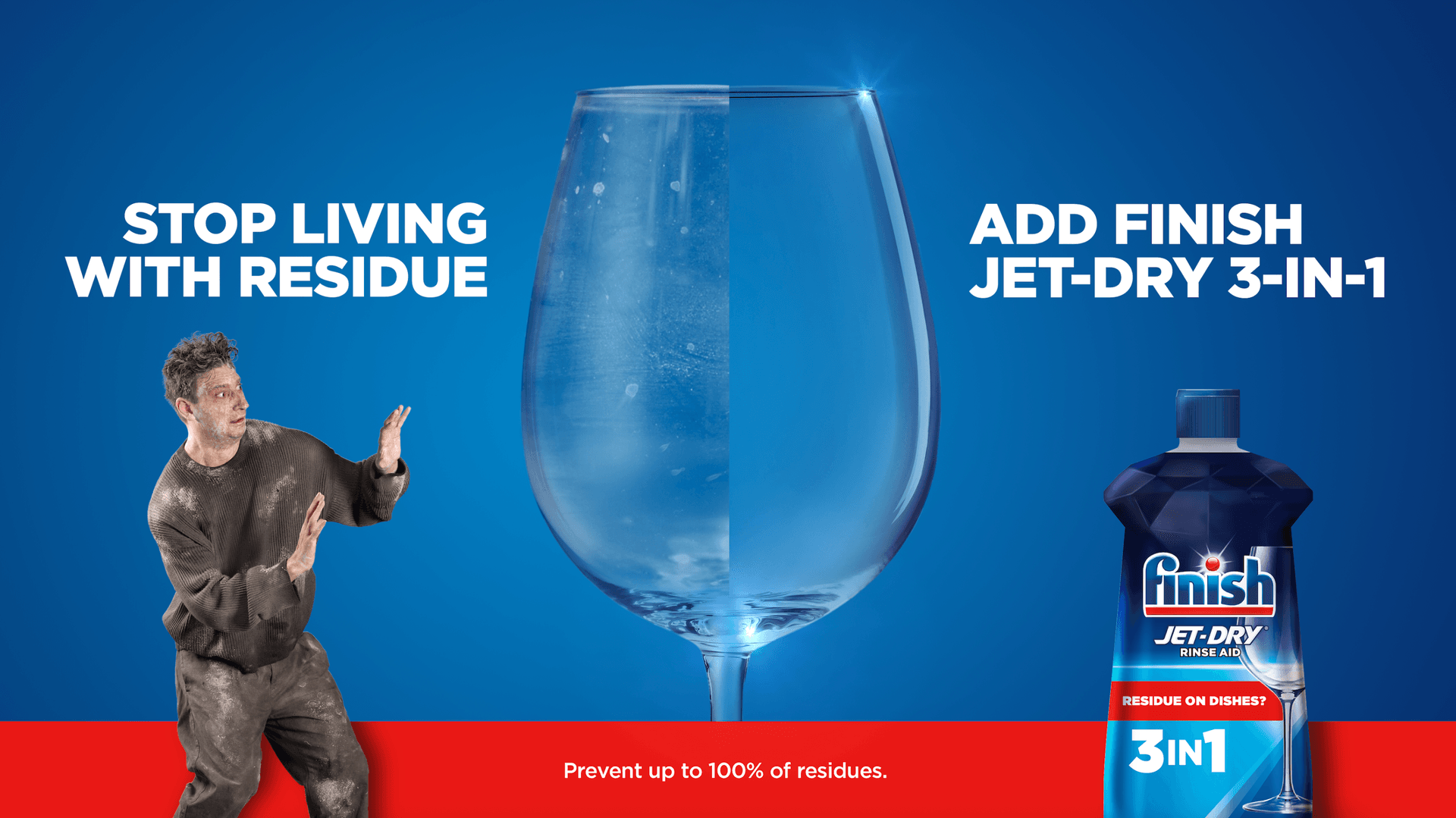 Use finish jet dry to prevent 100% of Residue