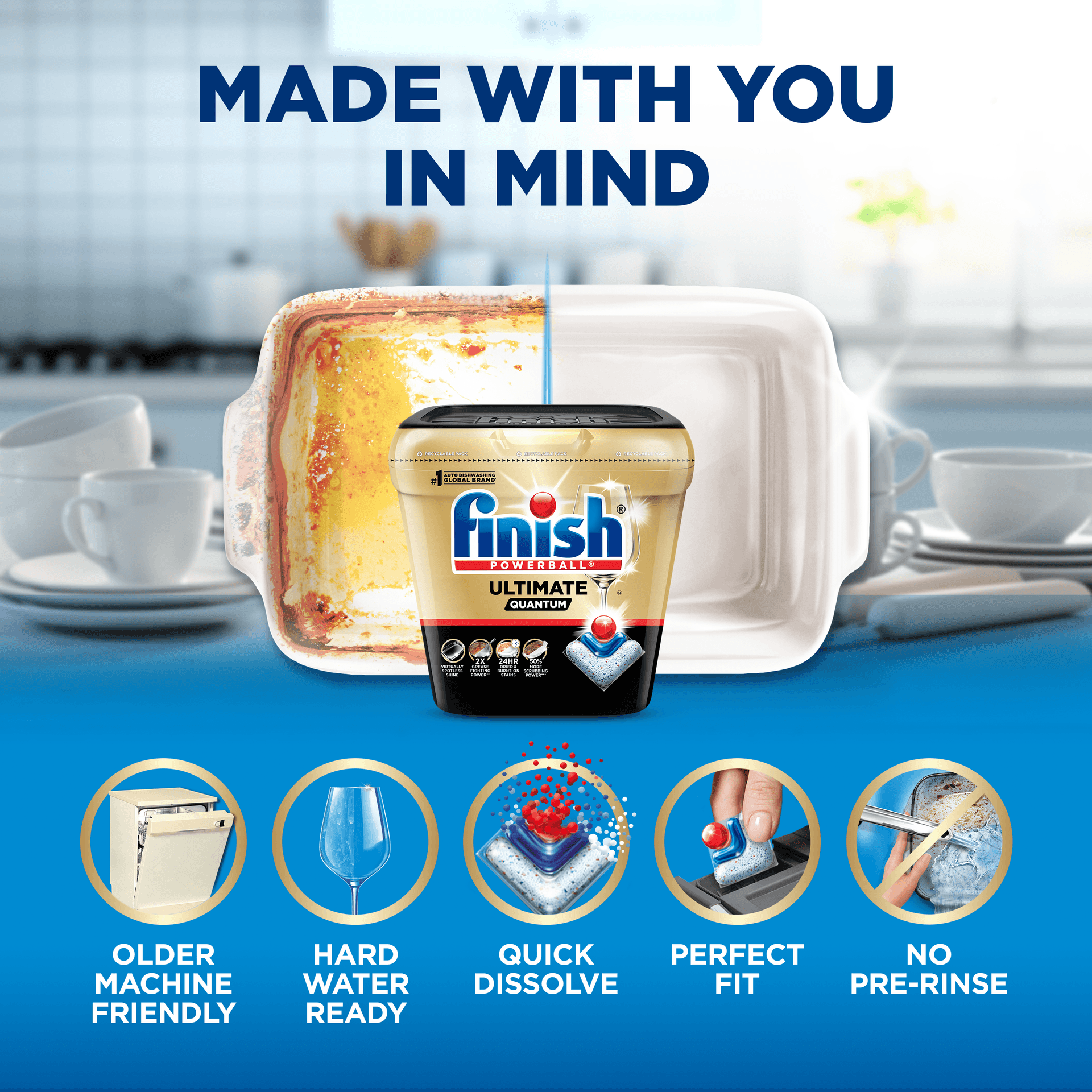 Finish ultimate quantum features on cleaning dishes